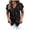 Black, variant on Women's Ruffle V Neck Blouse Short Sleeve Button Down Solid Casual Dressy Work Tops (AG, XXL)