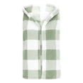 thumbnail image 6 of ZHOUCHANKIDS Womens Fleece Sherpa Vest Winter Sleeveless Fuzzy Fluffy Checkered Plaid Vest Zip Up Jacket with Pockets Light Green S, 6 of 7