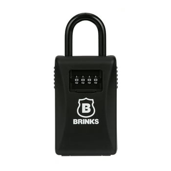 Brinks Resettable Padlock Box, 79mm Body with 1-13/16 inch Vinyl Wrapped Shackle,  Black Finish