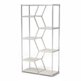thumbnail image 2 of Bowery Hill Modern Metal 7-Shelf Bookcase in Chrome and White, 2 of 6
