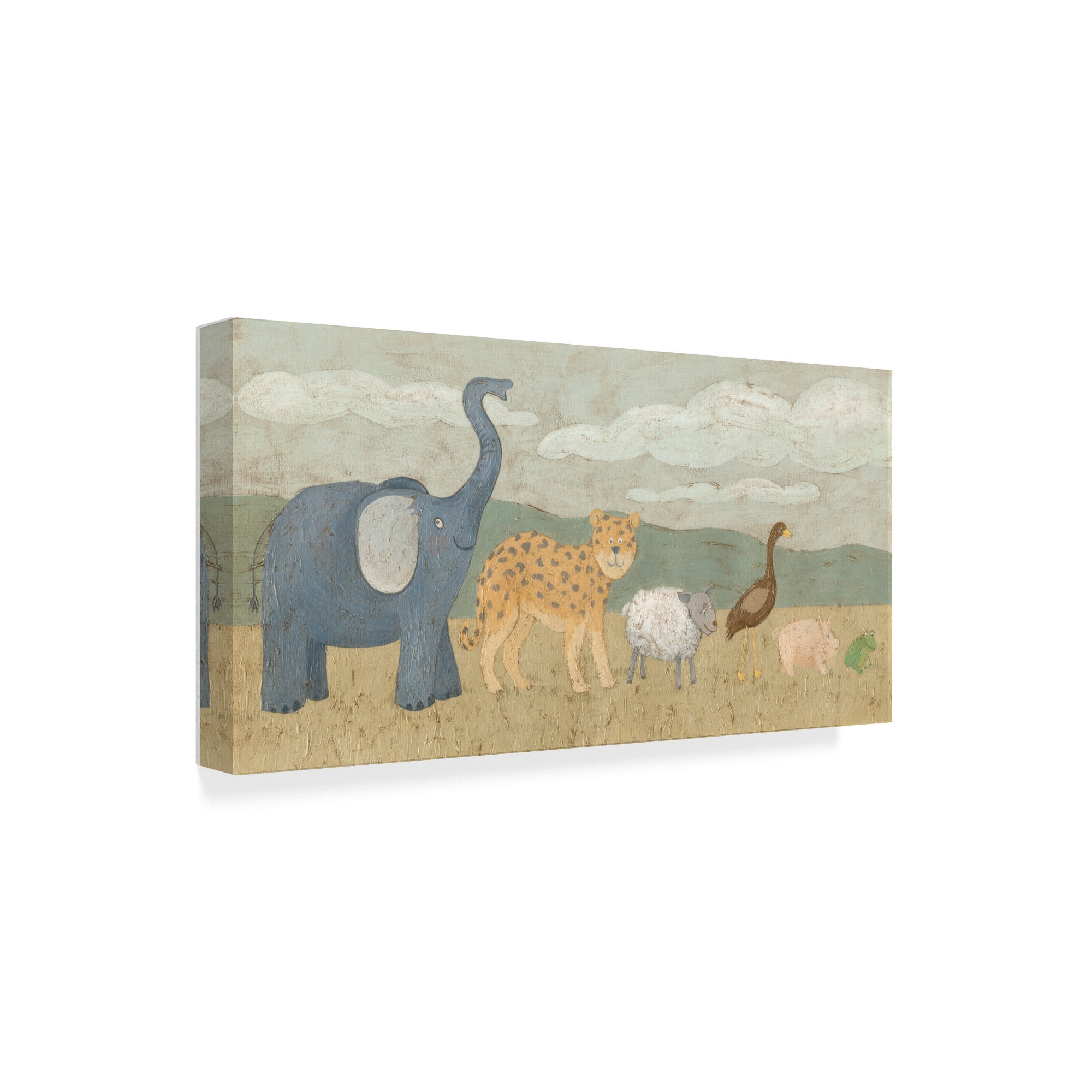 Trademark Fine Art 'Animals All in a Row I' Canvas Art by Megan Meagher