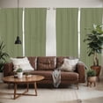 thumbnail image 2 of Ambesonne Geometric Window Curtains, Crisscrossing Waves, Each 28" W x 95" L, Fern Green Reseda, 2 of 5