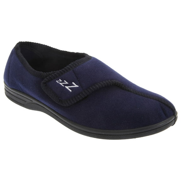 Zedzzz Mens Connor Touch Fastening Velour Slippers