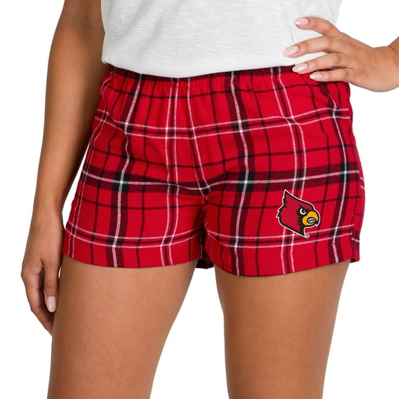 Women's Concepts Sport Red/Black Louisville Cardinals Ultimate Flannel Shorts