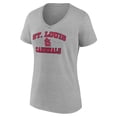 thumbnail image 2 of Women's Gray St. Louis Cardinals Heart and Soul V-Neck T-Shirt, 2 of 3