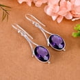 thumbnail image 3 of Purple Amethyst 925 Sterling Silver Earring V3780, Drop/Dangle Earring, Amethyst Earring, Purple Earring, Gift For Her Earring, Wedding Gift, Birthday, 3 of 4