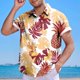 thumbnail image 4 of Mens Manga Corta Botón Abajo Camisas Casual Suelto Impreso Cardigan Girar Cuello Blusa, Transpirable para el Entrenamiento, 4 of 6
