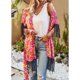 thumbnail image 5 of Camisa holgada de verano con empalme de borlas y cintura con estampado de manga corta para mujer, 5 of 6