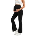 thumbnail image 3 of YFNNUP Maternity Flare Leggings for Women Over The Belly Workout Yoga Pregnancy Pants with Pockets Black,XXL, 3 of 6