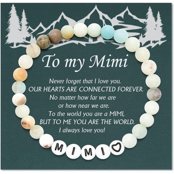 YMCSTONEMA Nana/Mimi/Grandma/Papa/Dad/Mom/Daughter/Aunt/Sister Gifts,Natural Stone Bracelet Christmas Birthday Valentines Mother'S Day Gifts For Women Girls Men4029