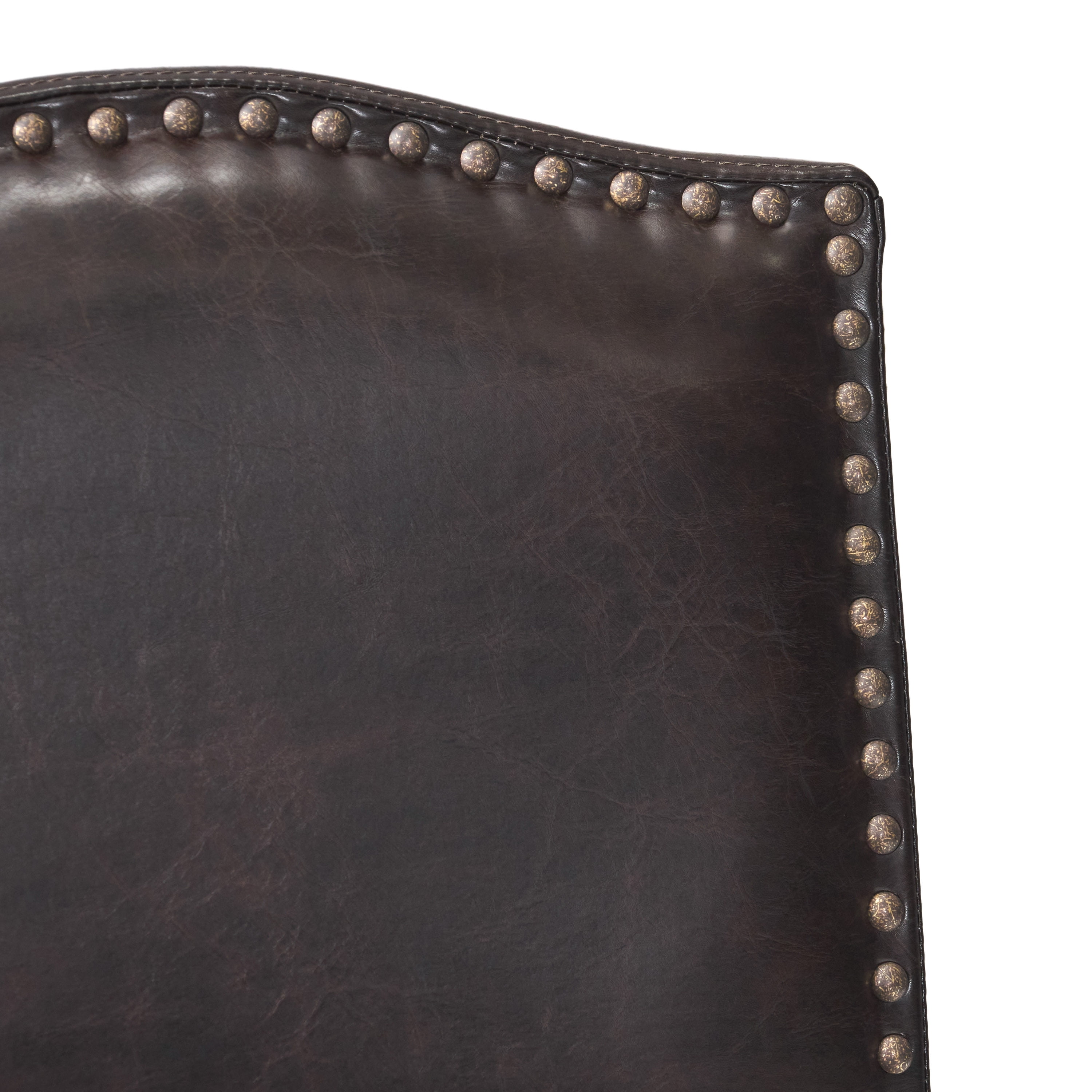 Noble House Merritt Bonded Leather Upholstered Barstool, Set of 2, Brown and Walnut