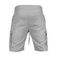 thumbnail image 6 of Men's Shorts Cargo Slim Drawstring Thin Summer Trend Casual Short Pants for Men Orange, 6 of 9