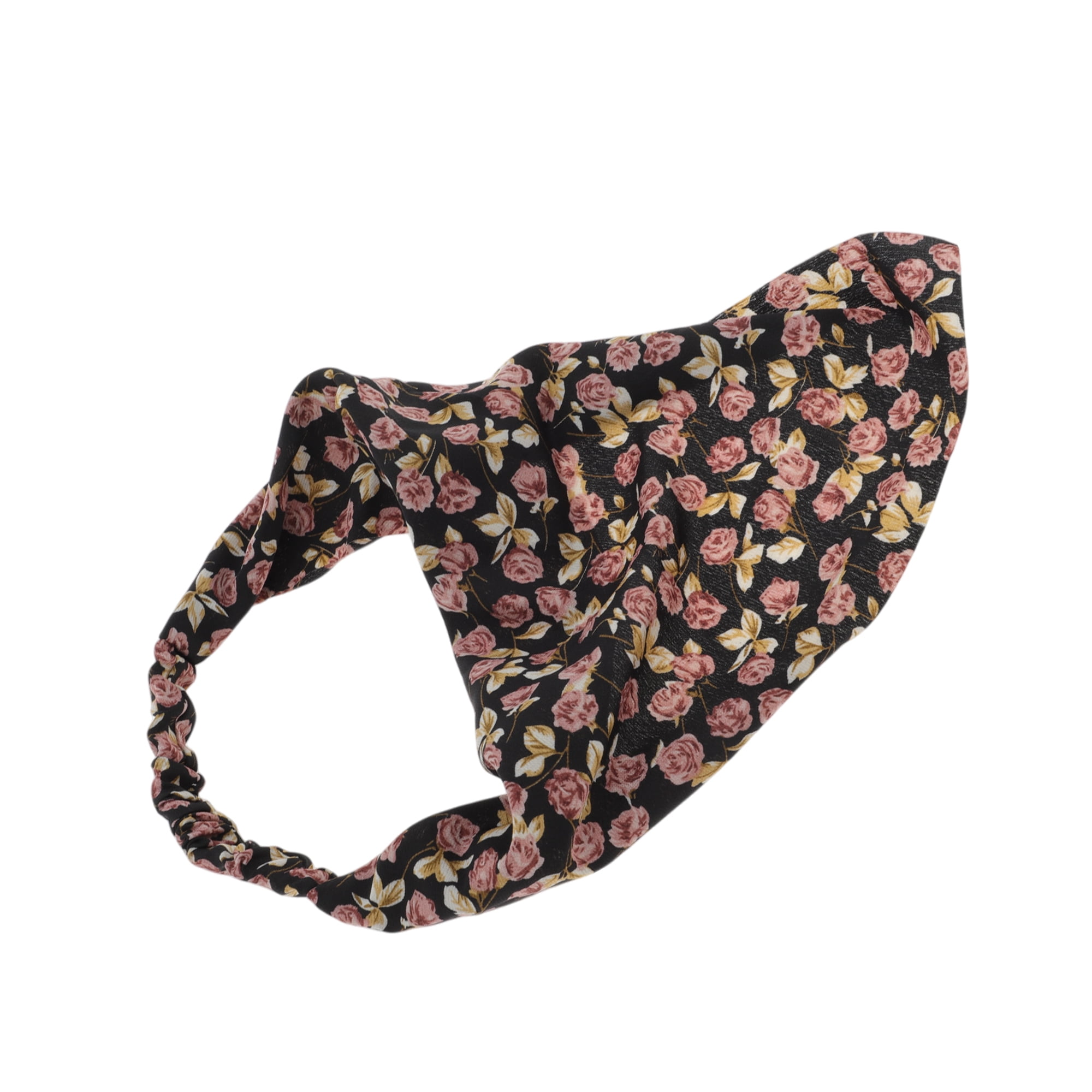 Unique Bargains 1pc Fashion Rose Headwrap for Stylish Hair Accessories Black