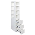 thumbnail image 5 of 70.87 in. Tall White Wood 4-Shelf Bookcase with 3 Drawers, 5 of 13