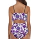 thumbnail image 3 of Bikini de Mujer Trajes de Baño Bikini con Ruffles Conjunto con Sujetador Acolchado Extraíble, Pantalones Cortos de Cintura Alta para la Playa, 3 of 5