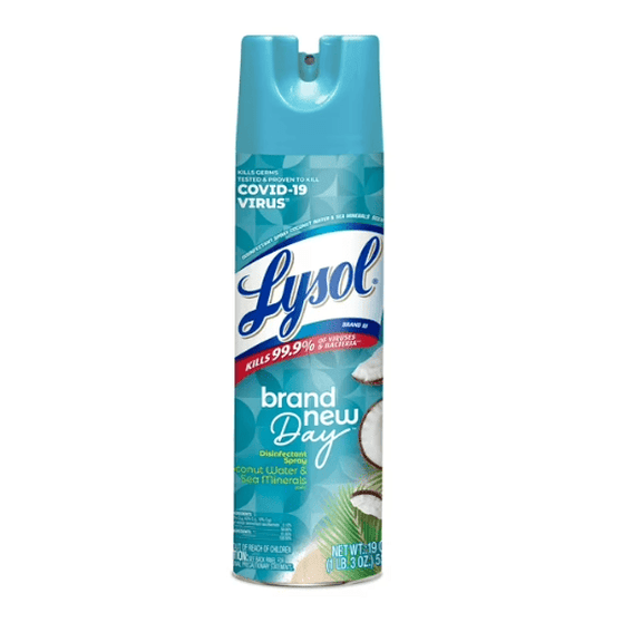 Disinfectant Spray, Brand New Day Coconut Water & Sea Minerals , 19 oz. Lysol Disinfectant Spray