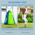thumbnail image 4 of Outsunny Kids Hanging Tree Swing Tent, Sensory Swing with Screen Window, 4 of 10