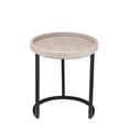 thumbnail image 5 of J&D Designs Maddox Faux Leather & Iron Nesting Tables in Cream (Set of 3), 5 of 5