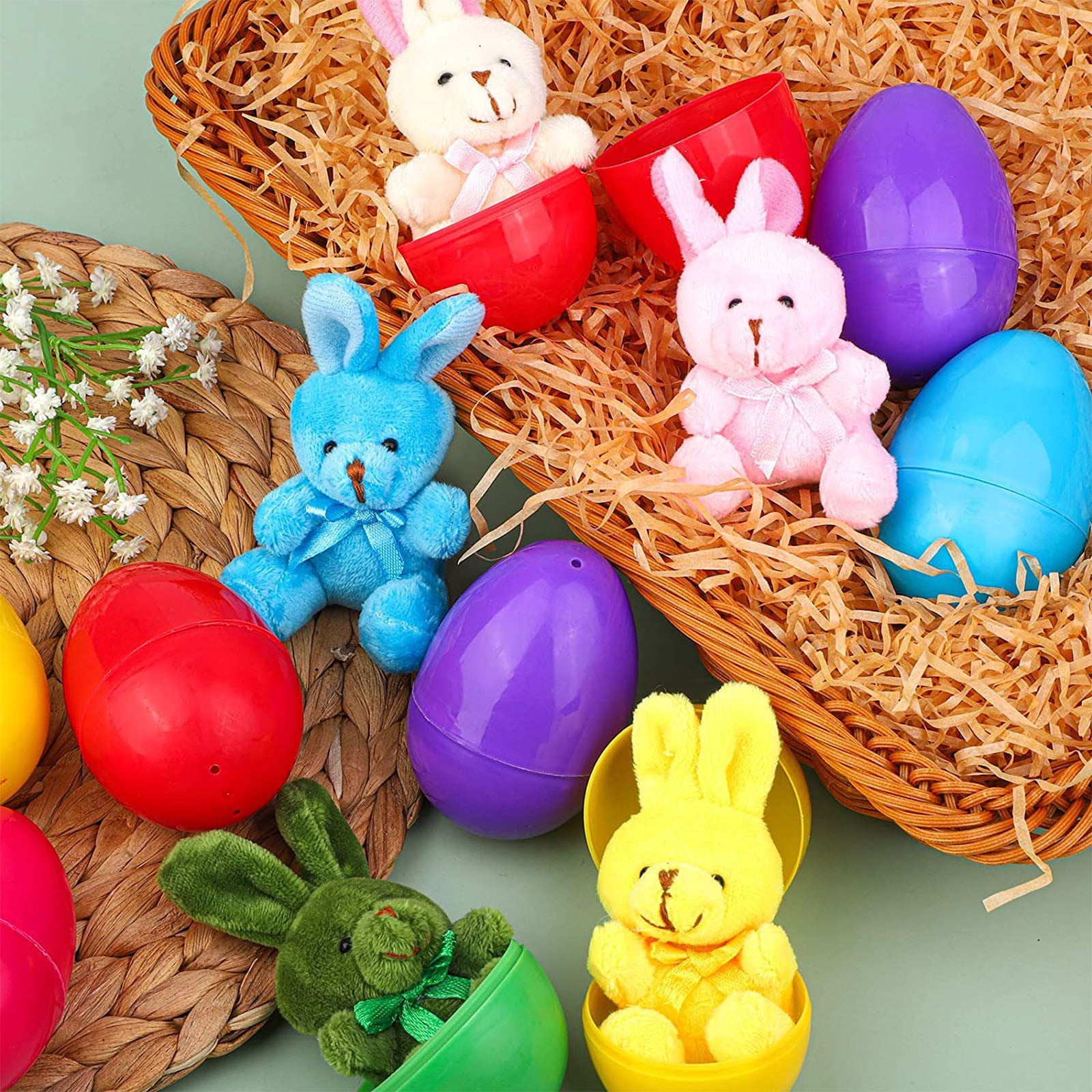 Easter Eggs Filled With Bunny Surprise Toys, Plastic Colourful Easter Kit For Kids And Family Activities, 3.3X2.36In 0.72Lb