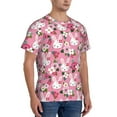 thumbnail image 2 of Vsdgher Rose Rabbit Print Men's Dry Fit Mesh Athletic Shirts Moisture Wicking Tennis T-Shirt Tops, 2 of 9