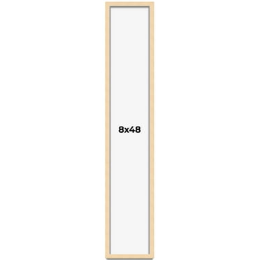 8x48 Frame Natural Wood Picture Frame | 0.75 Inch Moulding Width | with UV Acrylic Plexiglass, Foam