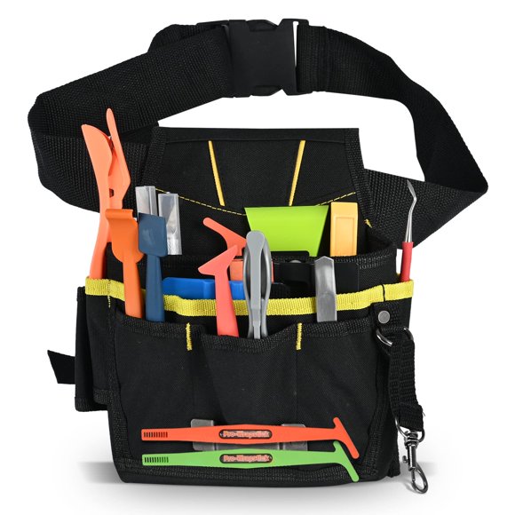 EHDIS Wrapping Tool Pouch with Belt Waist Waterproof Oxford Small Tool Organizer Tool Bag Utility Gadget Tool Holder with Multi Pocket for Car Tools