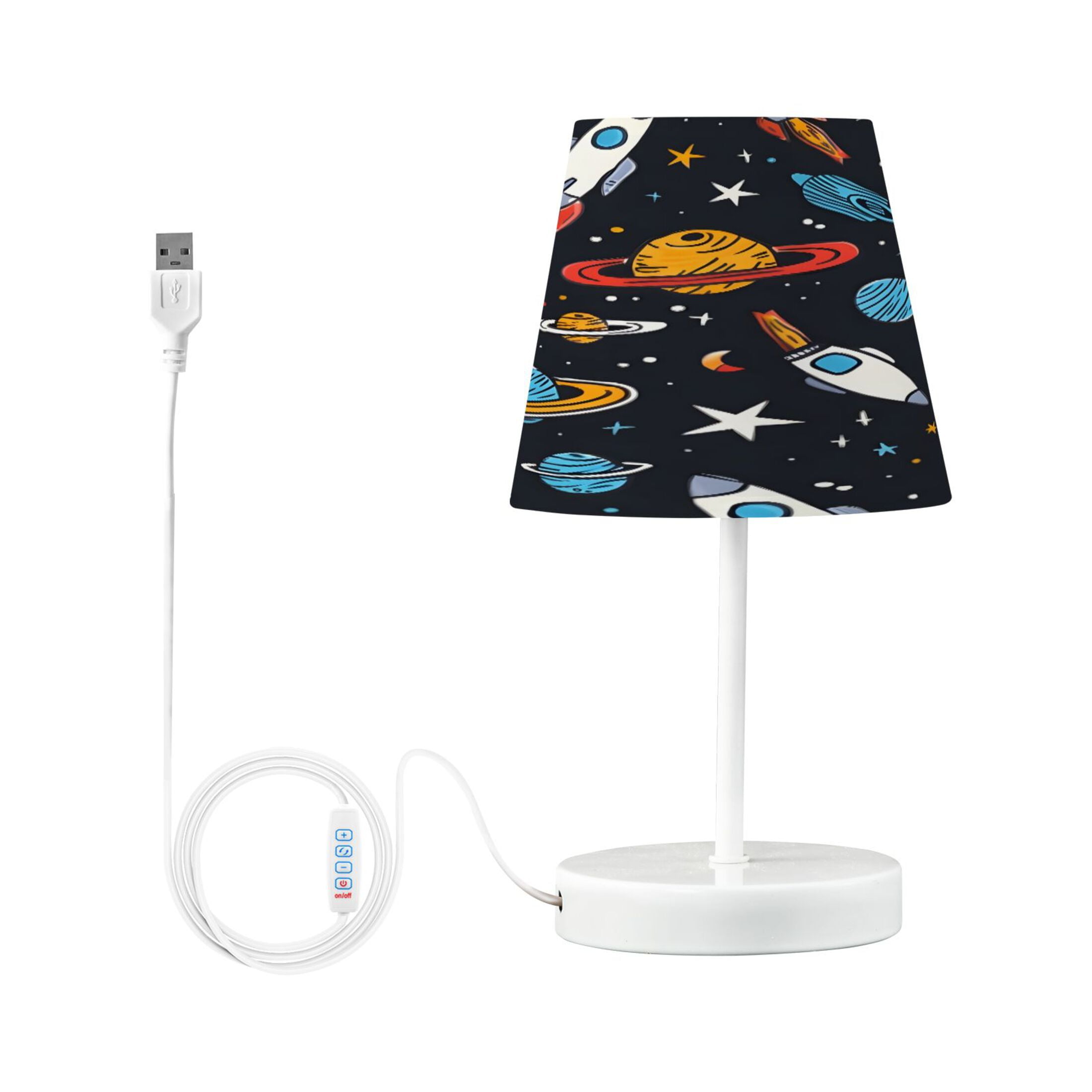 Star Rocket Planet Desk Lamp LED Table Nightstand Lamps with 3 Color Temperatures for Home Bedroom Living Room Decor 8x12