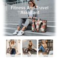 thumbnail image 5 of Tote Bag for Women - Pioneer Flower Shoulder Bag - Large Utility Work Duffle Bag with Zipper Handbag for Travel, Work, Sprots, 5 of 5