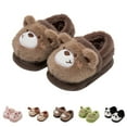 thumbnail image 4 of XIMIN Toddler Boys Girls Cute Slippers Panda Fluffy Fuzzy Slippers Non-Skid Cartoon Shoes Animal Plush Indoor House Slip-on Shoes Winter Warm House Slipper, 4 of 5