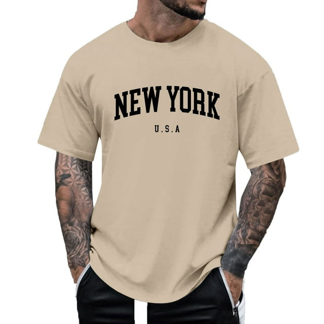 BOBOGOJP T-Shirts de Travail Ajustés à Manches Courtes Mode Décontractée en Coton (Kaki,3TG)