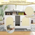 thumbnail image 6 of Costway 43" Hidden Cat Washroom Furniture with Storage Double Rooms Scratching Board, 6 of 9
