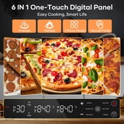 Pizza Oven Indoor, Traingiver 12 Countertop Electric Pizza Maker with Triple-Pane Low-E Glass, Pizza Cooker with 90s Fast Bake, 5 Cooking Presets, Stone and Peel