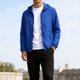 thumbnail image 5 of Mens Tops Manga Larga Color Sólido Bolsillo con Cremallera Al Aire Libre con Capucha Ropa Exterior Casual Poliéster Moda Blusa de Manga Corta, 5 of 9