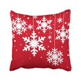 thumbnail image 1 of RYLABLUE Decorative Red And White Winter Snowflakes Throw Pillow Cover Decorative Size 18x18 inches Two Side, 1 of 1