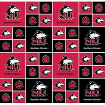 Northern Illinois University Fabric Fine Cotton Classic Geometric Design-Sold by the Yard