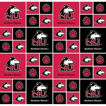 Northern Illinois University Fabric Fine Cotton Classic Geometric Design-Sold by the Yard