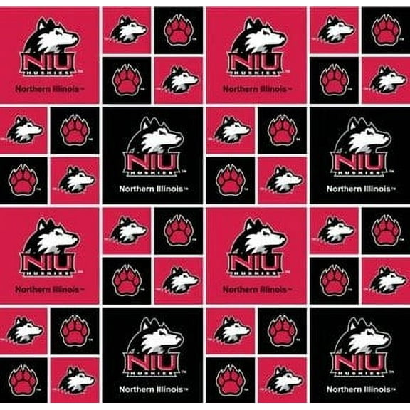 Northern Illinois University Fabric Fine Cotton Classic Geometric Design-Sold by the Yard