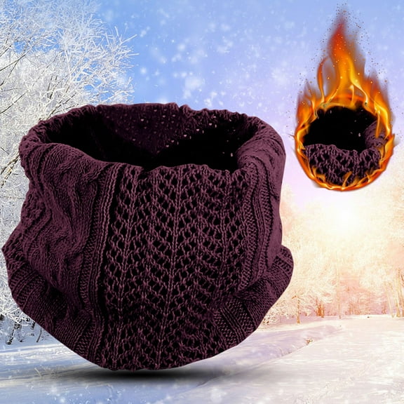 Neck Warm Mens Wool Bib Womens Scarf Winter Double Thick Knit Ring Unlimited Scarf Warm And Windproof Ski Neck Warmer Face Scarf Scarf Women Silk Warmers for Men Neck Gaiter with Drawstring Vintage