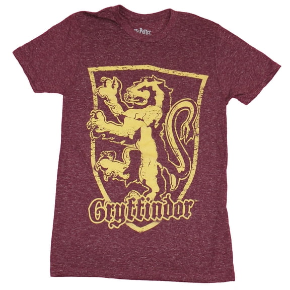 Harry Potter Mens T-Shirt - Distressed Gryffindor Lion Crest (Small)