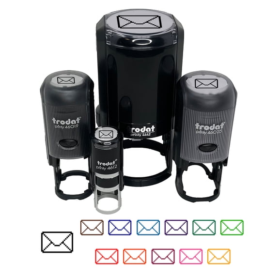 Pixel Digital Mail Self-Inking Rubber Stamp Ink Stamper - Blue Ink - Mini 1/2 Inch