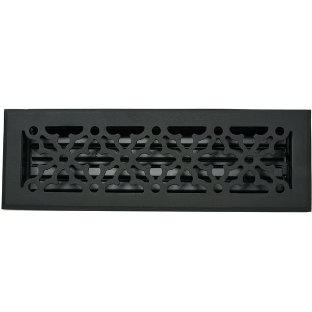 Madelyn Carter Gothic Floor Wall Registers (Cast Aluminum) 4" x 14" (Overall Size 51/2" x 15