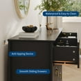 thumbnail image 4 of Juiluna Fluted Dresser for Bedroom, 47.2 Inch Wide 6-Drawer Wood Dresser, Modern Chest of Drawers, Storage Organizer Cabinet for Living Room, Hallway, Entryway, Black, 4 of 8