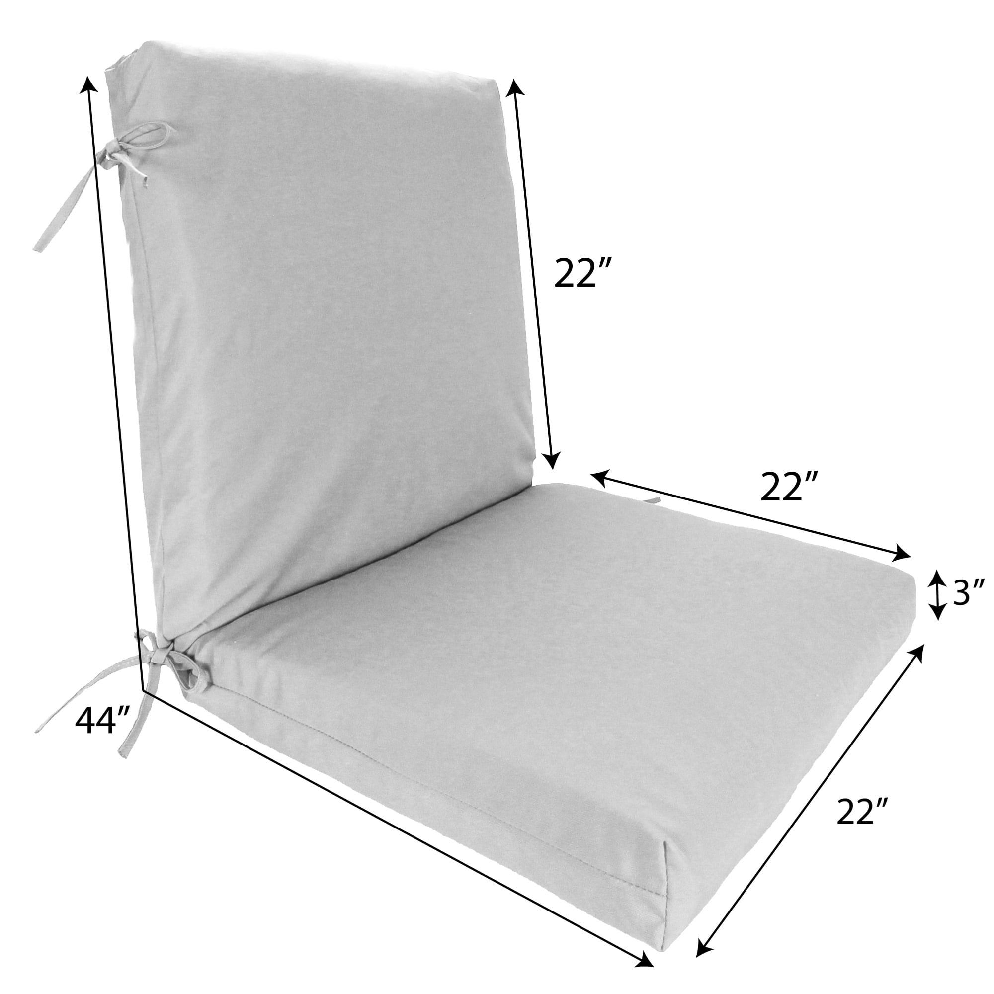 Jordan Manufacturing 44" x 22" Canvas Black Solid Rectangular Outdoor Chair Cushion with Ties