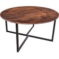 thumbnail image 6 of Round Coffee Table Kitchen Dining Tables Modern Leisure Tea Table Office Conference Pedestal Desk Rustic Brown, 6 of 9