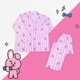 thumbnail image 4 of Pijamas a rayas con estampado de dibujos animados para mujer, ropa de dormir Kawaii, ropa de dormir bonita, conjuntos de ropa de estar por casa cómoda, primavera y verano, 4 of 4