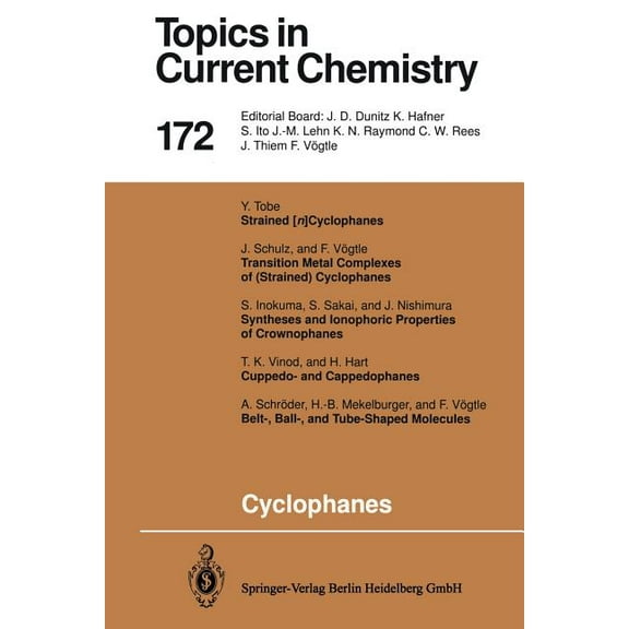 Topics in Current Chemistry Cyclophanes, Book 172, (Paperback)