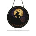 thumbnail image 3 of Honmine Personalized Halloween Moon Witch Stained Glass Suncatcher by Stained Glass Window Hangings Birthday Gift for Friend Memorial Hook, 3 of 3