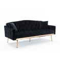 thumbnail image 4 of INCLAKE Convertible Velvet Futon Sofa Bed,Convertible Sleeper Sofa Chair with Arms and Golden Metal Legs,Comfy Couch For Living Room Bedroom Guest Room Furniture, Black, 4 of 7