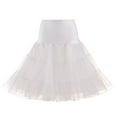 thumbnail image 4 of Flmtop Retro Women Solid Color Wedding Bridal Underskirt Crinoline Tutu Tulle Petticoat, 4 of 10