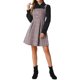 thumbnail image 2 of Vestido A-Line sin mangas de tweed a cuadros para mujer Inspire Chic L rojo negro, 2 of 6